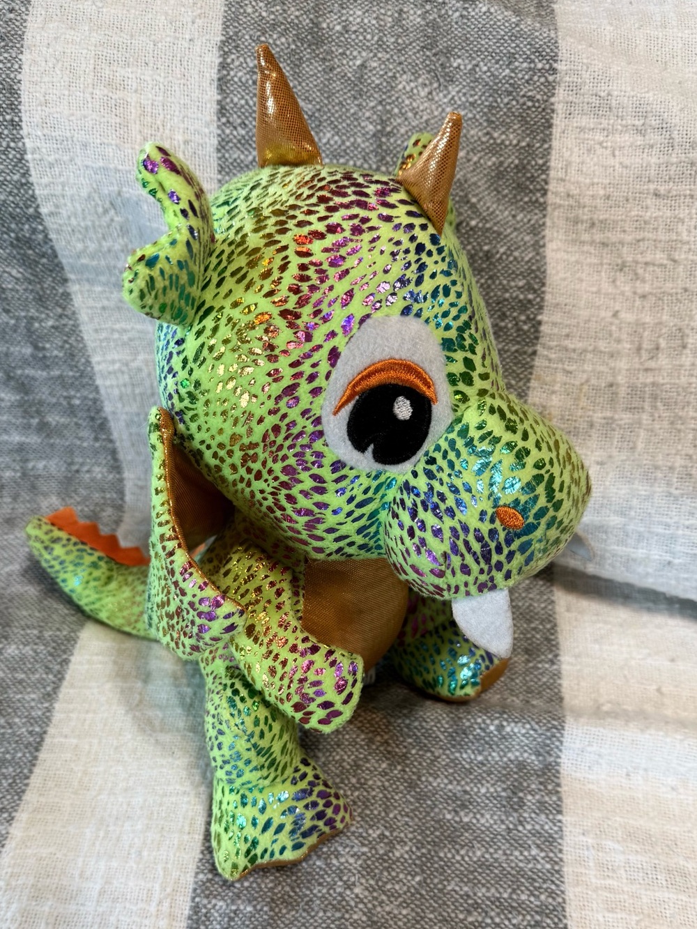 EUC Caravan SoftToys 10” Green Galaxy Drago III Dragon Plush Stuffed Toy Wings